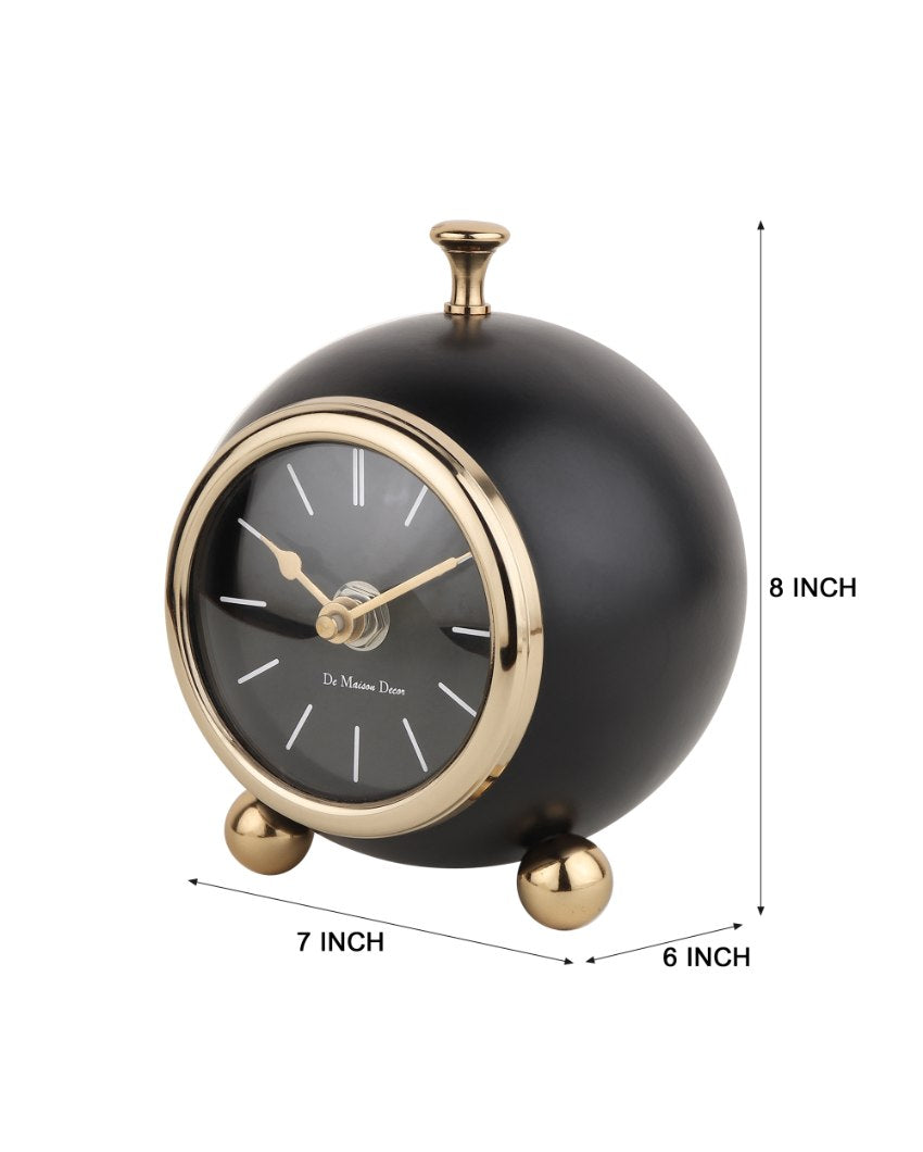 Sphere Timekeeper Iron Table Clock Black