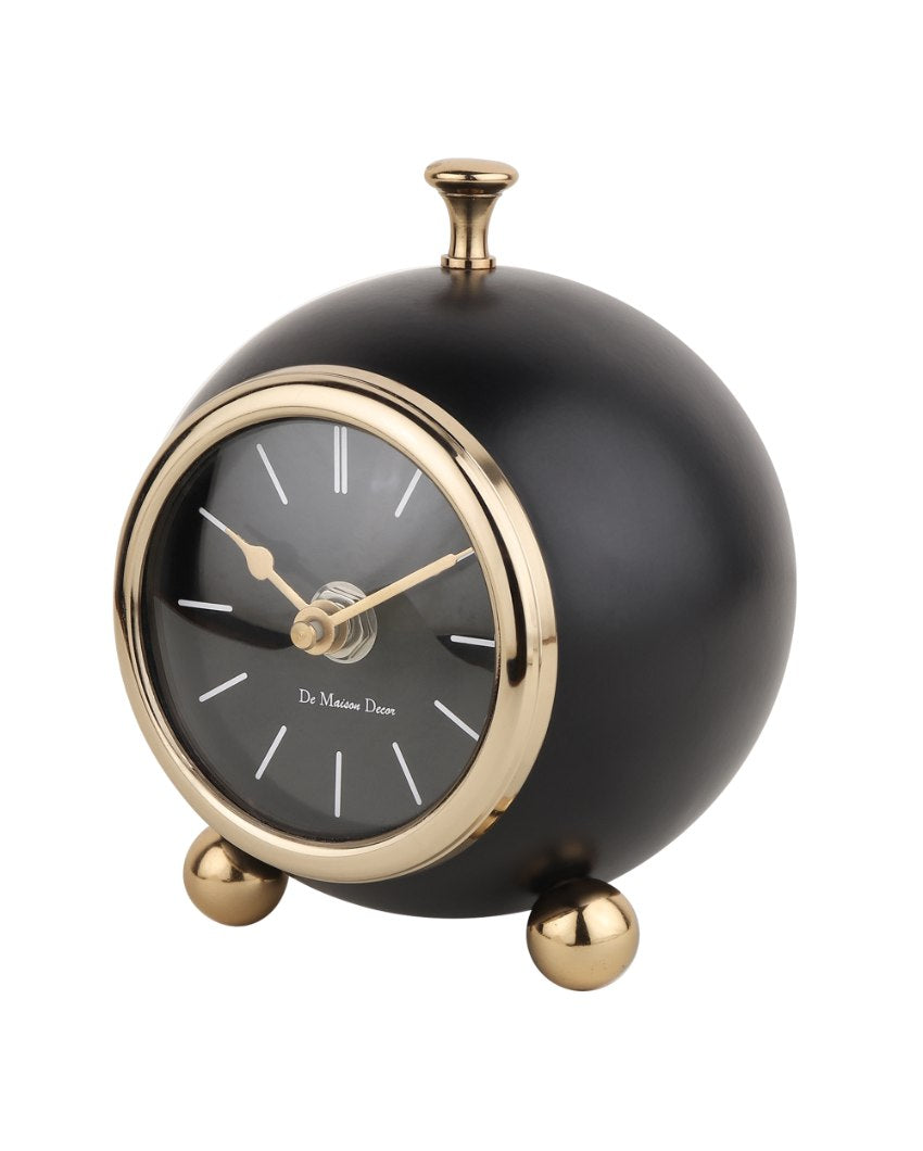 Sphere Timekeeper Iron Table Clock Black