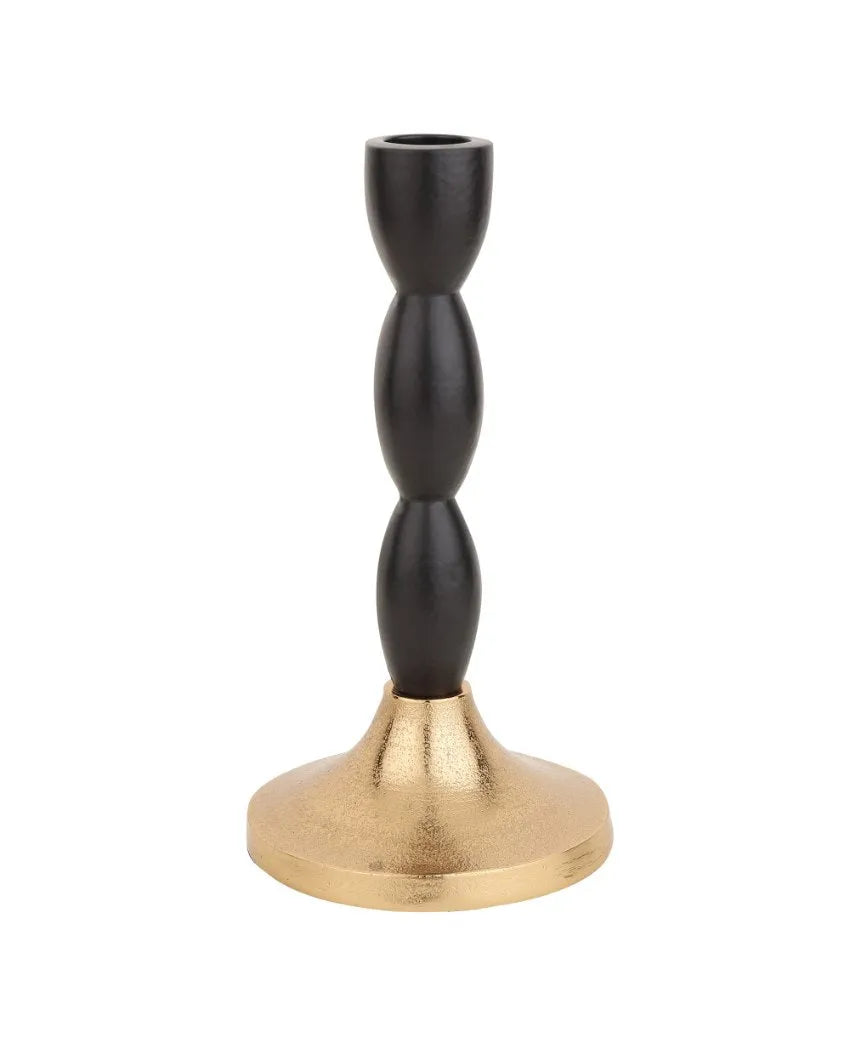 Spiral Aluminum Candle Holder Black