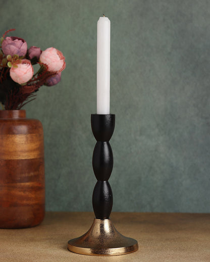 Spiral Aluminum Candle Holder Black