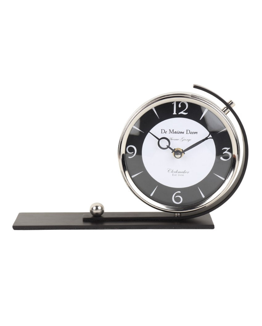 Aleksi 2 In  Body Stand Iron Table Clock Black