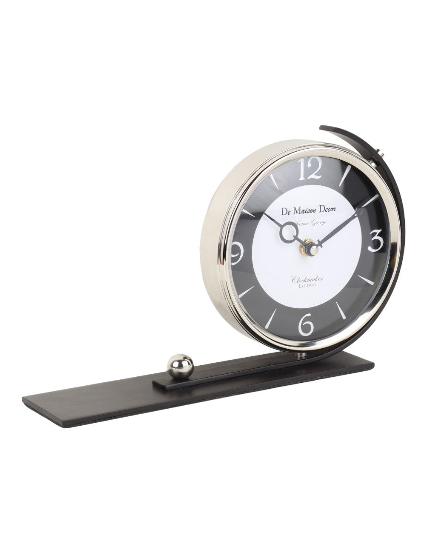 Aleksi 2 In  Body Stand Iron Table Clock Black