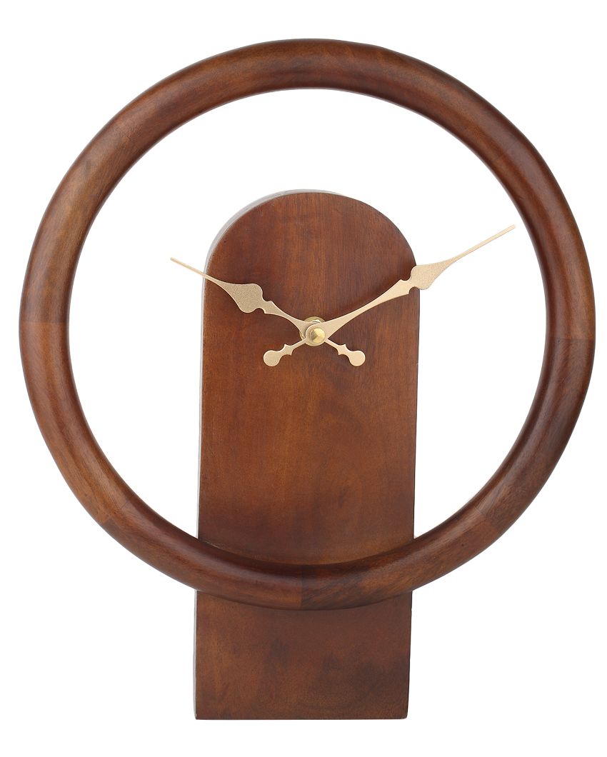Dual Essence Wooden Wall Clock Brown