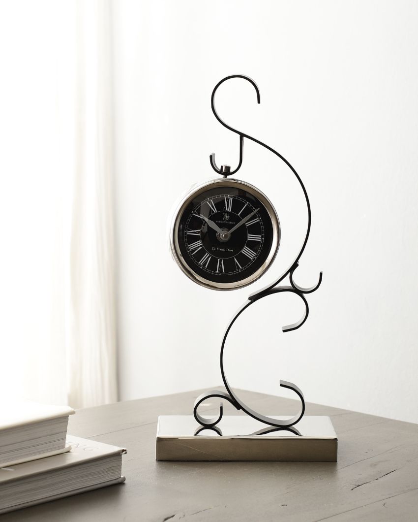 Stellar Mirage Modern Iron Desk Clock | 7 x 4 x 15 inches