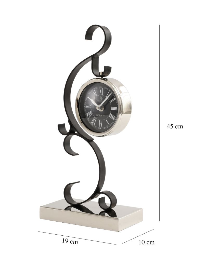 Stellar Mirage Modern Iron Desk Clock | 7 x 4 x 15 inches