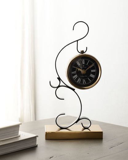 Stellar Mirage Modern Iron Desk Clock | 7 x 4 x 15 inches