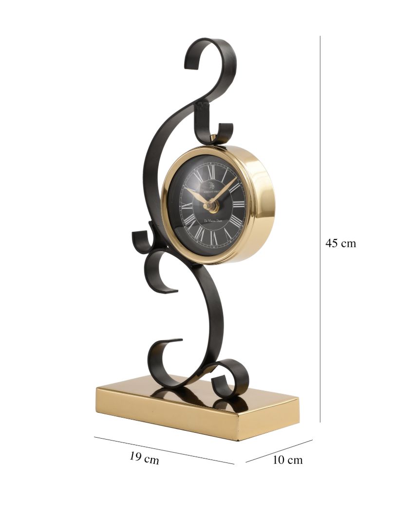 Stellar Mirage Modern Iron Desk Clock | 7 x 4 x 15 inches