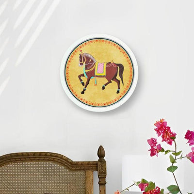 Horse Pichwai Style Canvas Wall Art Frame | 10.5 inches