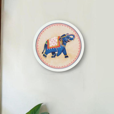 Kings Elephant Pichwai Canvas Style Wall Art Frame | 10.5 inches