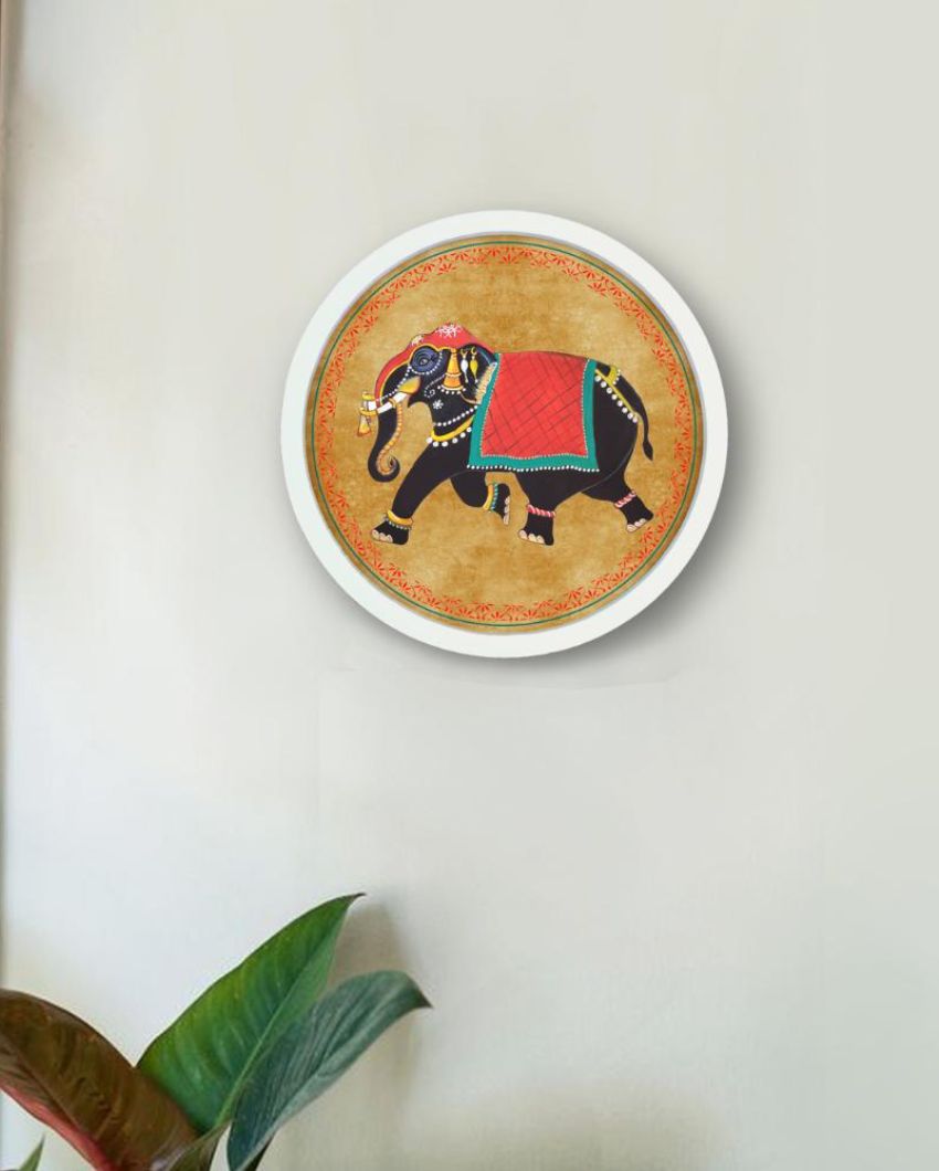 Arawat Elephant Pichwai Canvas Style Wall Art Frame