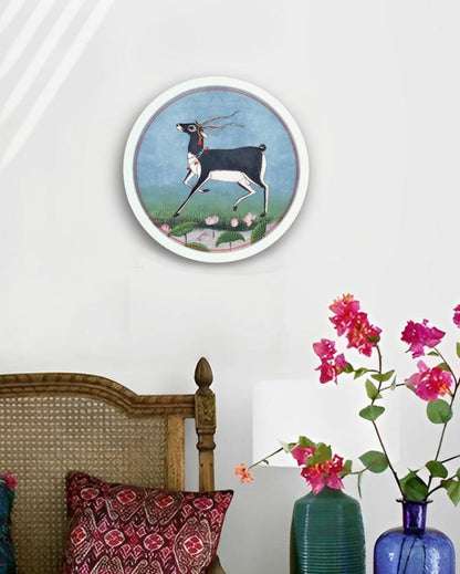 Blackbuck Pichwai Style Canvas Wall Art Frame