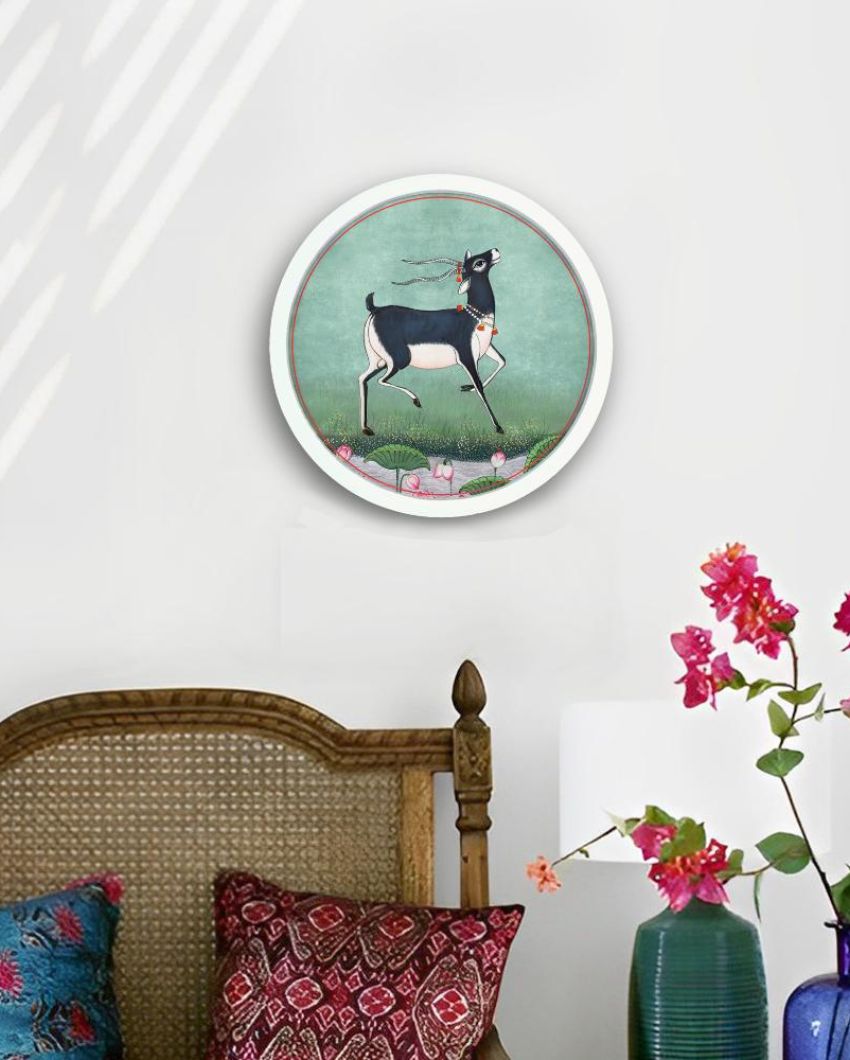 Blackbuck Pichwai Canvas Style Wall Art Frame