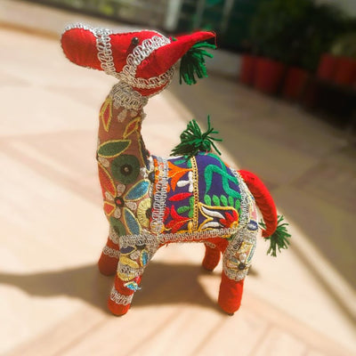 Delightful Multicolor Embroidered Camel Showpieces | 15 x 5 x 13 inches