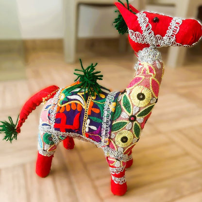 Delightful Multicolor Embroidered Camel Showpieces | 15 x 5 x 13 inches