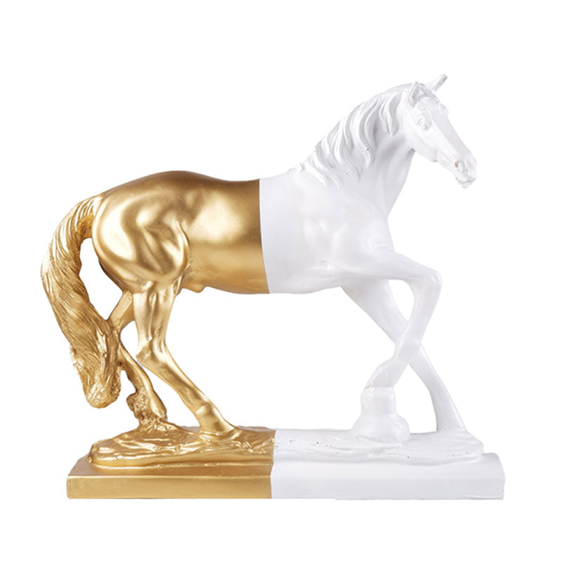 Isabella Premium Fengshui Horse I Multiple Colors White & Gold