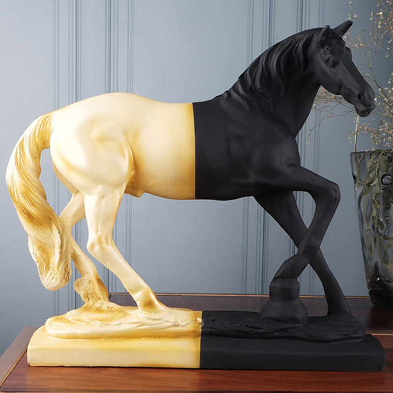 Isabella Premium Fengshui Horse I Multiple Colors Beige & Black