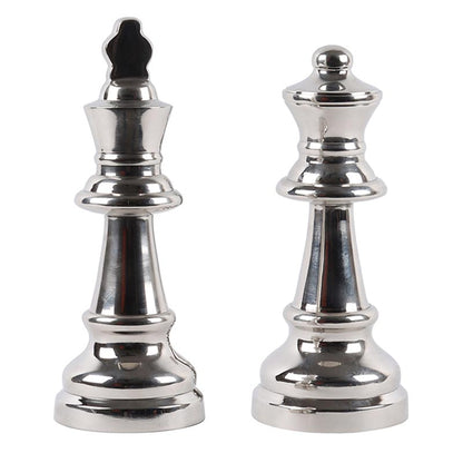 Large Chess King Queen | Multiple Colors Silver