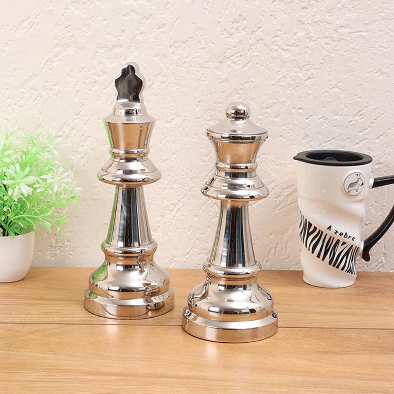 Large Chess King Queen | Multiple Colors Silver