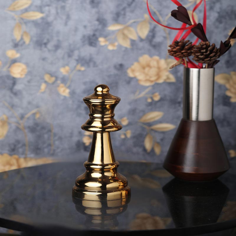 Decorative Large Chess Queen | Multiple Colors Gold