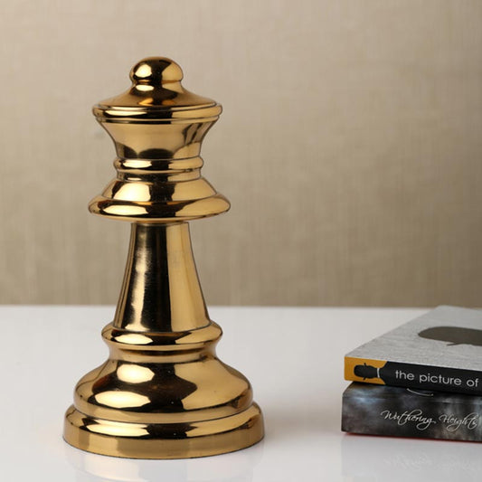 Decorative Large Chess Queen | Multiple Colors Gold
