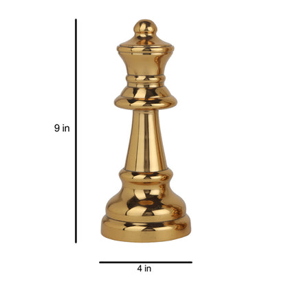 Decorative Large Chess Queen | Multiple Colors Gold