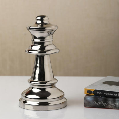 Decorative Large Chess Queen | Multiple Colors Silver