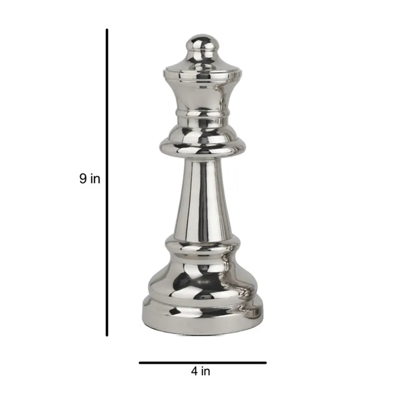 Decorative Large Chess Queen | Multiple Colors Silver