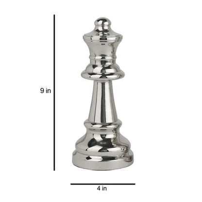 Decorative Large Chess Queen | Multiple Colors Silver