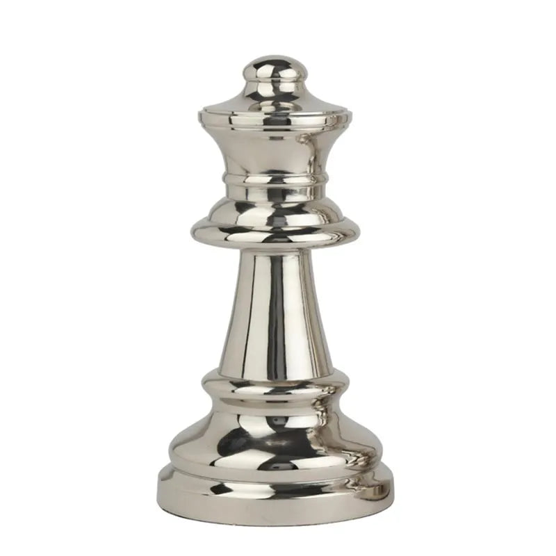 Decorative Large Chess Queen | Multiple Colors Silver