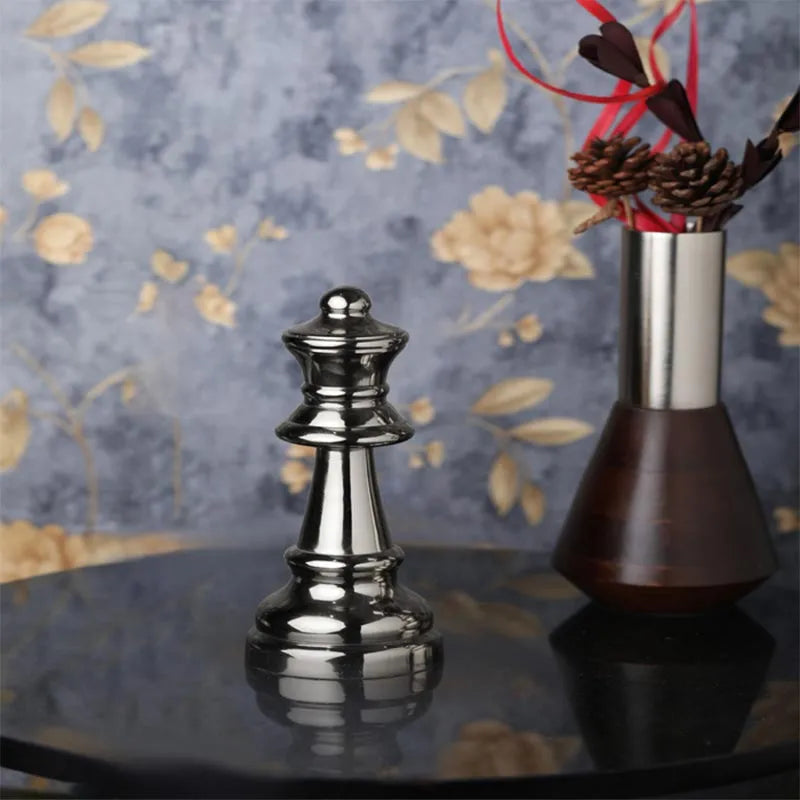 Decorative Large Chess Queen | Multiple Colors Silver