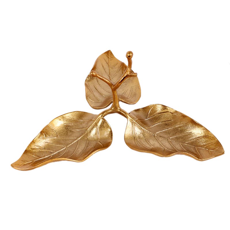 3 Leaf Decorative Gold Platter Default Title