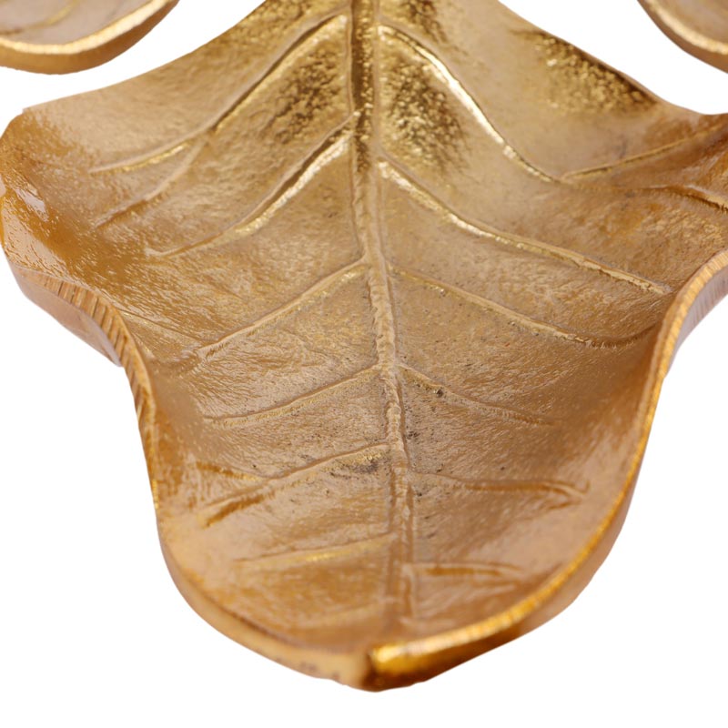 3 Leaf Decorative Gold Platter Default Title