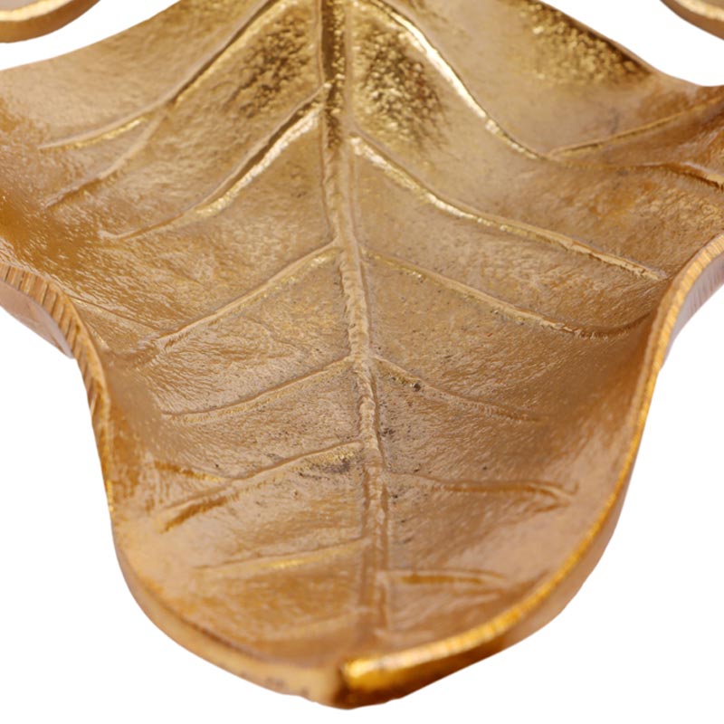 3 Leaf Decorative Gold Platter Default Title