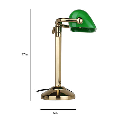 Handcrafted Green Banker's Adjustable Lamp