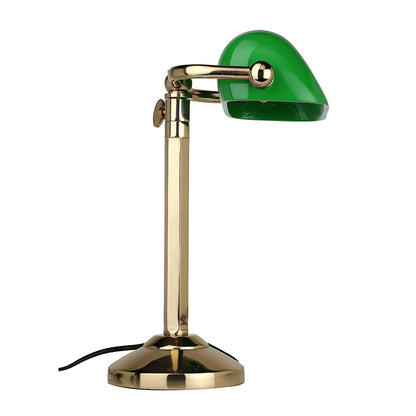 Handcrafted Green Banker's Adjustable Lamp