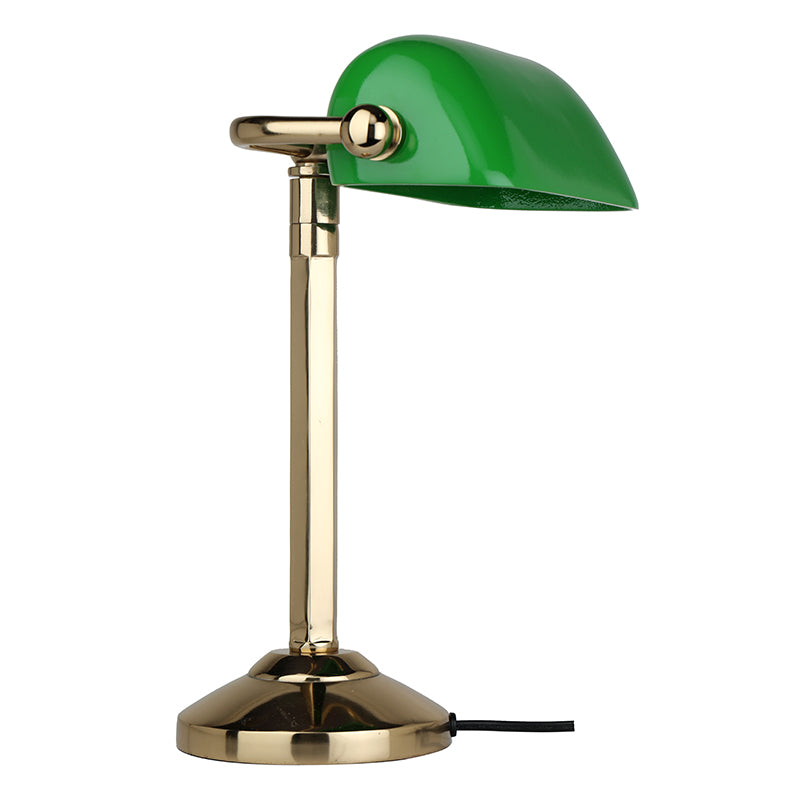 Handcrafted Green Banker's Adjustable Lamp