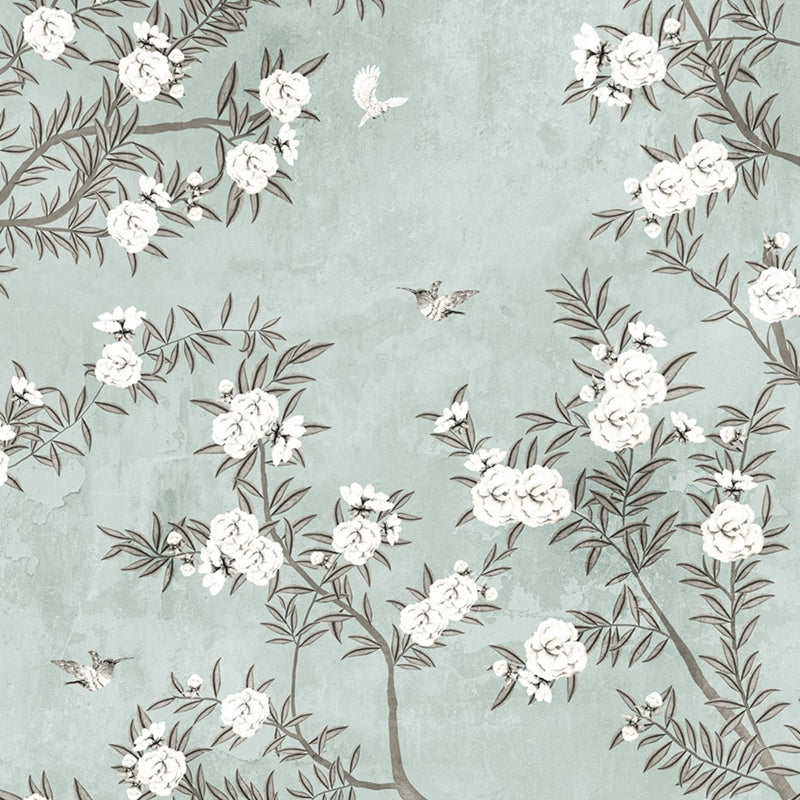 Green Chinoiserie Pattern Wallpaper | Multiple Options Soft feel