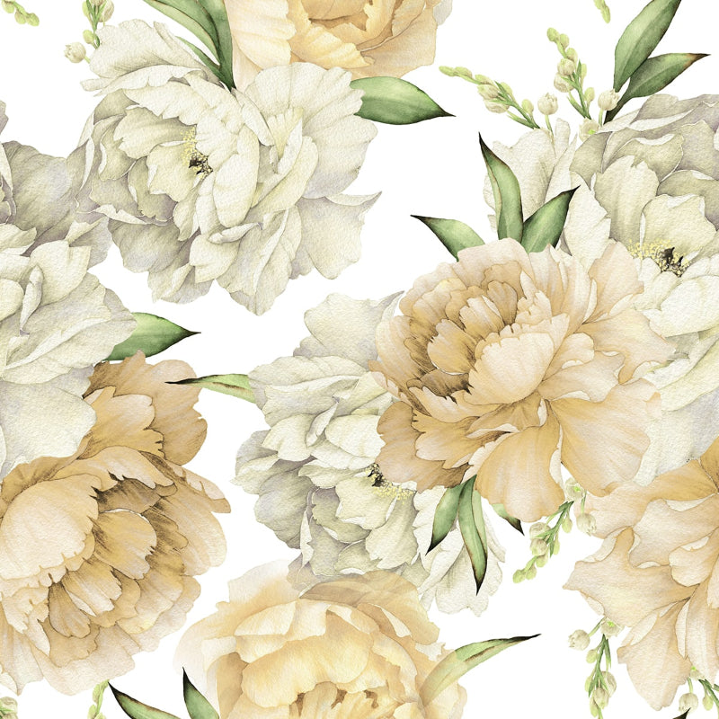 Big Flowers With Watercolor Effect Wallpaper | Multiple Options Soft feel