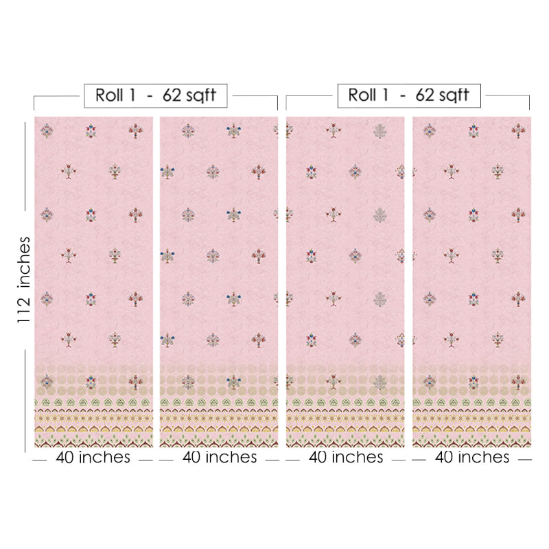 Pink Motif Wallpaper For Bedrooms Wall | Multiple Options Soft feel