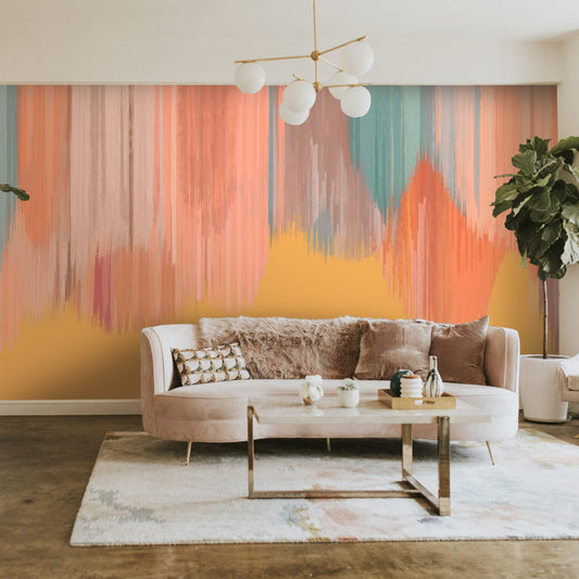 Yellow Paint Stroke Pattern Wallpaper | Multiple Options Soft feel