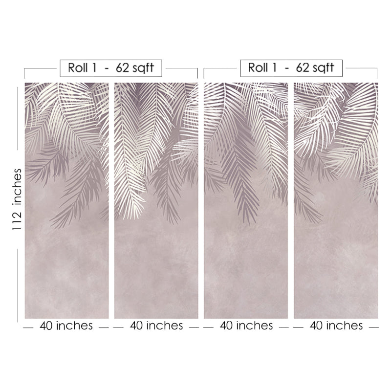Pink Hanging Tropical Leaves Design Wallpaper | Multiple Options Soft feel