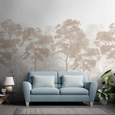 Sepia Grisaille Style Forest Theme Wallpaper | Multiple Options Soft feel