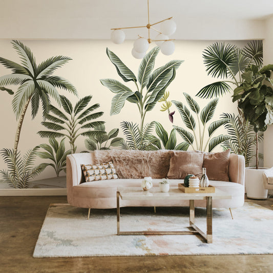 Tropical Green Tress Wallpaper | Multiple Options Soft feel