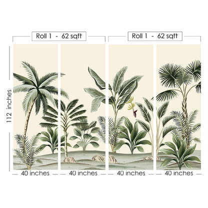 Tropical Green Tress Wallpaper | Multiple Options Soft feel