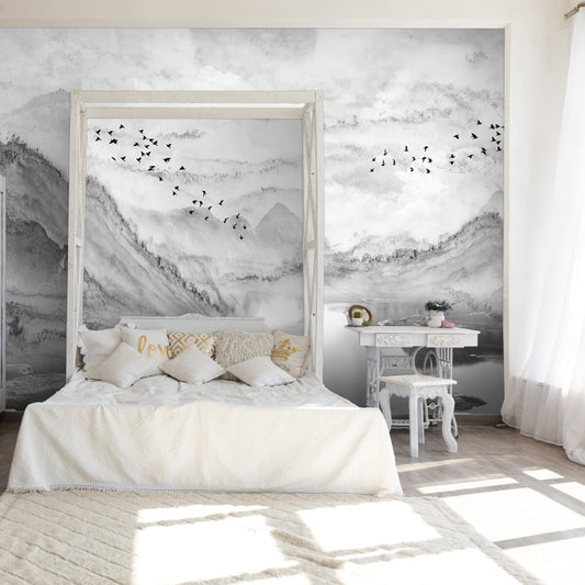 Marble Effect Scenery Wallpaper For Bedrooms | Multiple Options Soft feel