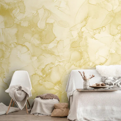 Yellow Exotic Water Colors Effect Wallpaper | Multiple Options Soft feel