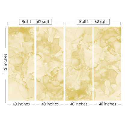 Yellow Exotic Water Colors Effect Wallpaper | Multiple Options Soft feel