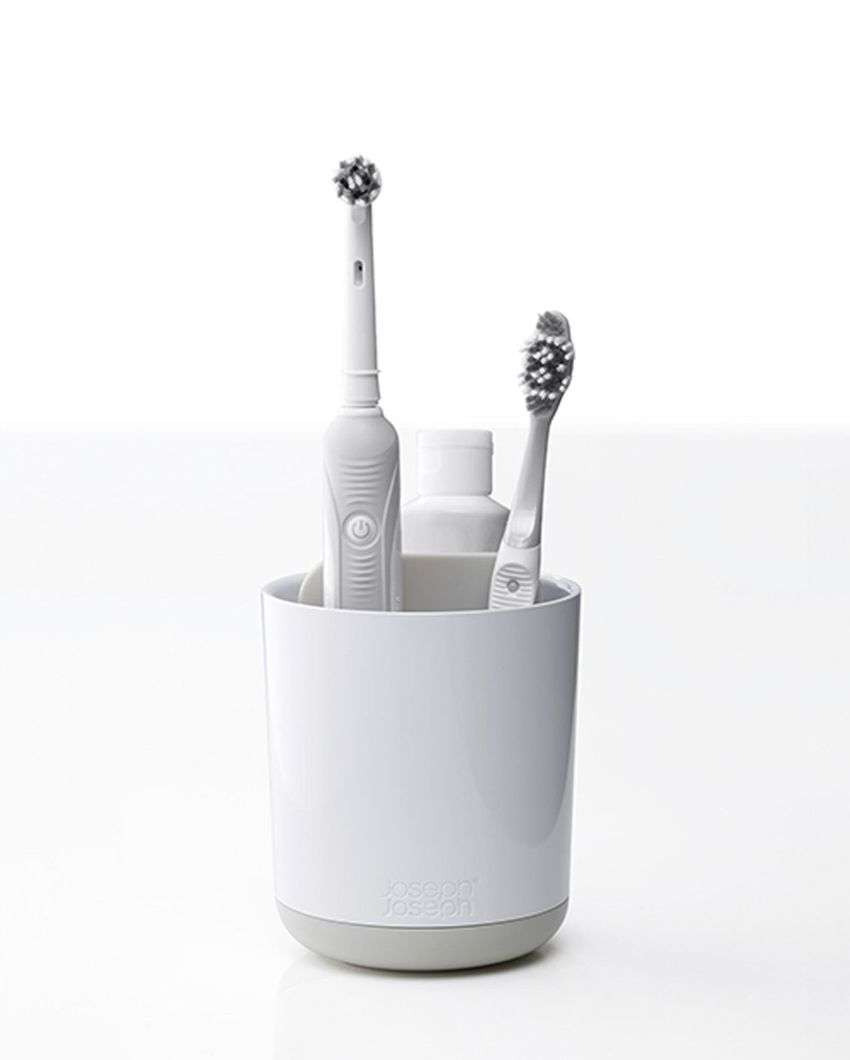 Premium Build White Shade Duo Toothbrush Holder | 4 x 5 inches