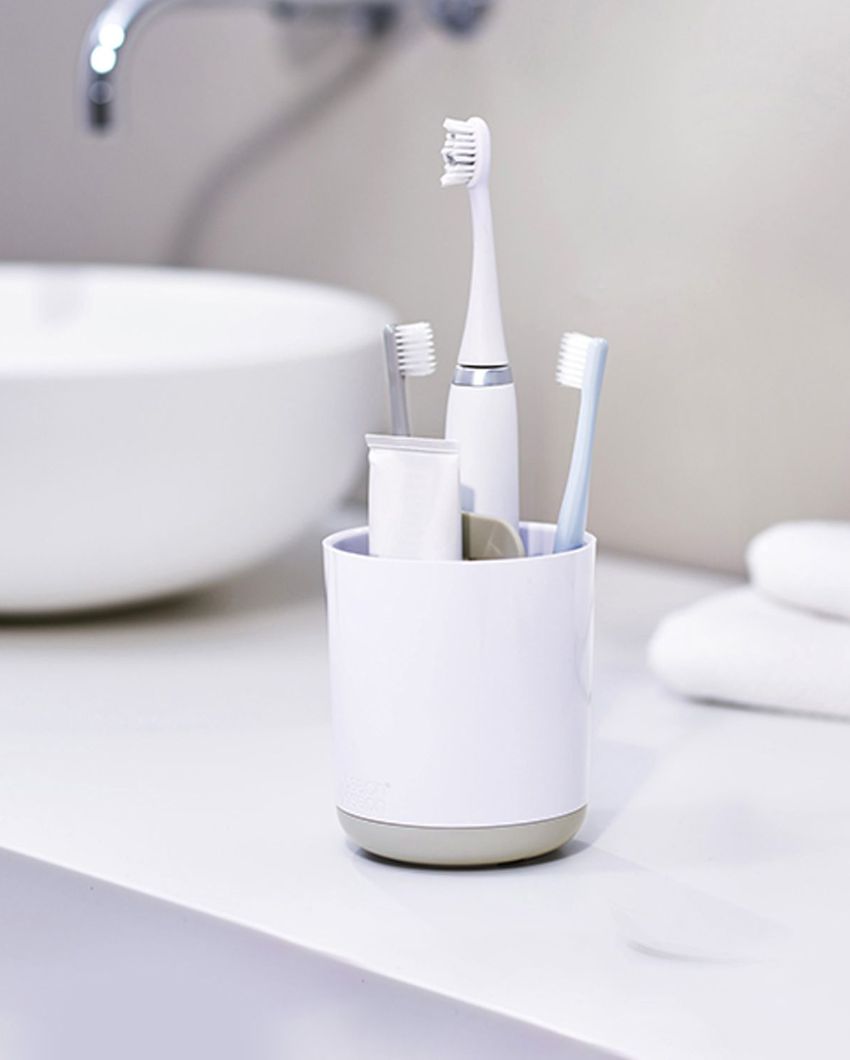 Premium Build White Shade Duo Toothbrush Holder | 4 x 5 inches