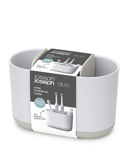 Elegant Design Duo White Shade Toothbrush Holder | 4 x 7 x 5 inches